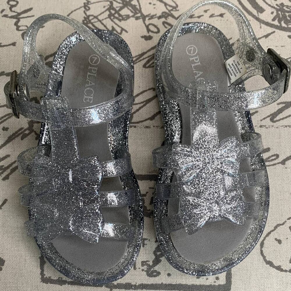 5/$25 Children's Place Jelly Clear Sparkle‎ Sandals